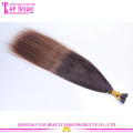 Wholesale top quality unprocessed silky straight ombre color i tip 100% virgin indian remy hair extensions